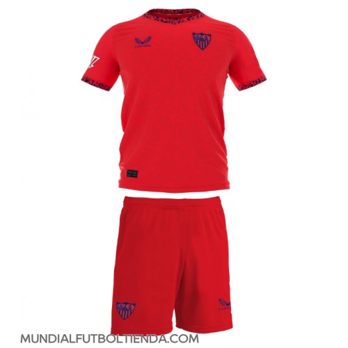 Camiseta Sevilla Segunda Equipación Replica 2024-25 para niños mangas cortas (+ Pantalones cortos)